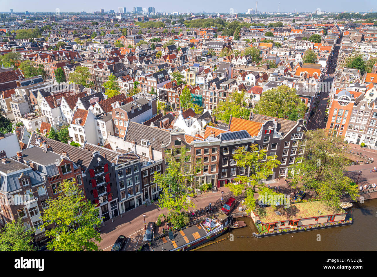 Vue aérienne d'Amsterdam, Pays-Bas Banque D'Images