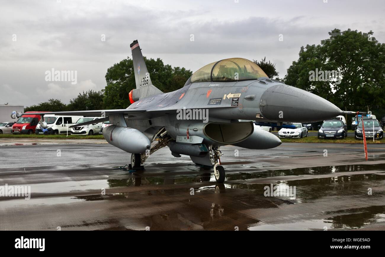Royal Netherlands Air Force F-16 Fighting Falcon "J-368" en exposition statique au Royal International Air Tattoo 2019 Banque D'Images