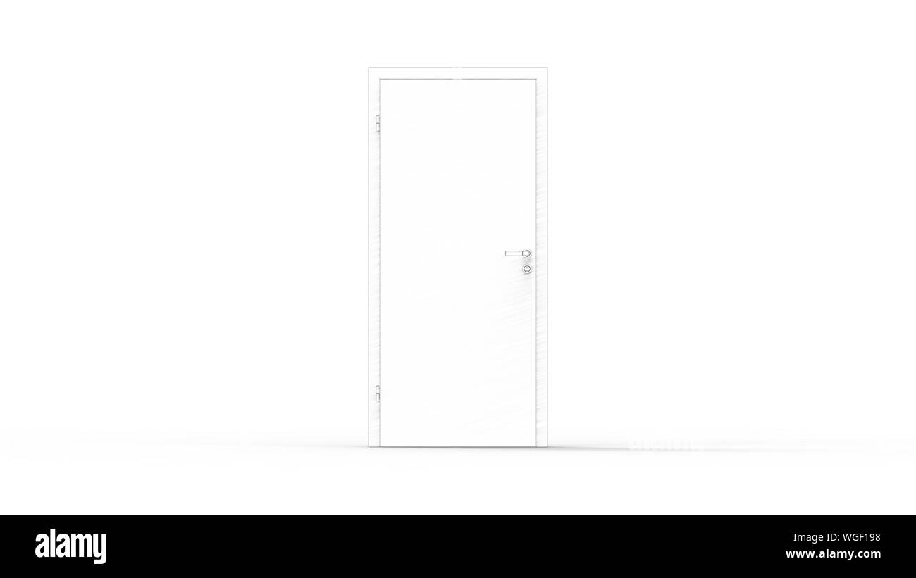 Le rendu 3D généré par ordinateur d'une porte isolée en fond blanc Banque D'Images