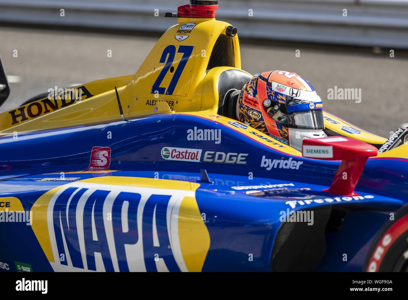 Portland, Oregon, USA. Août 31, 2019. ALEXANDER ROSSI (27) des États-Unis se prépare à se qualifier pour le Grand Prix de Portland à Portland International Raceway à Portland, Oregon. (Crédit Image : © Walter G Arce Sr meule Medi/ASP) Banque D'Images