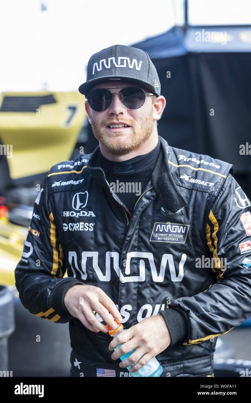 Portland, Oregon, USA. Août 31, 2019. CONOR DALY (7) des États-Unis se prépare à se qualifier pour le Grand Prix de Portland à Portland International Raceway à Portland, Oregon. (Crédit Image : © Walter G Arce Sr meule Medi/ASP) Banque D'Images