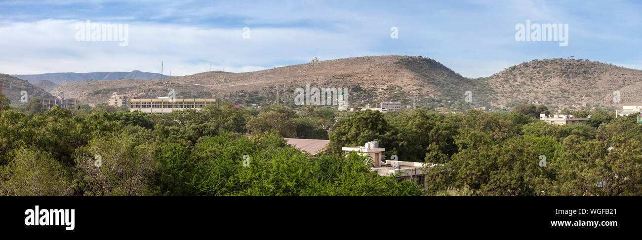 Panorama 180 degrés de Dire Dawa, plus grande ville de l'Est de l'Ethiopie Banque D'Images