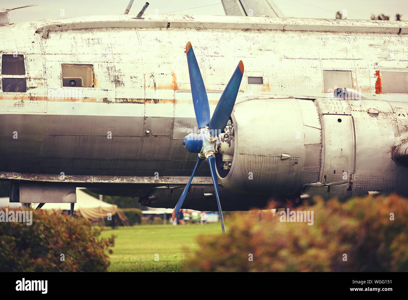 Éléments de l'ancien avion militaire close-up. Banque D'Images