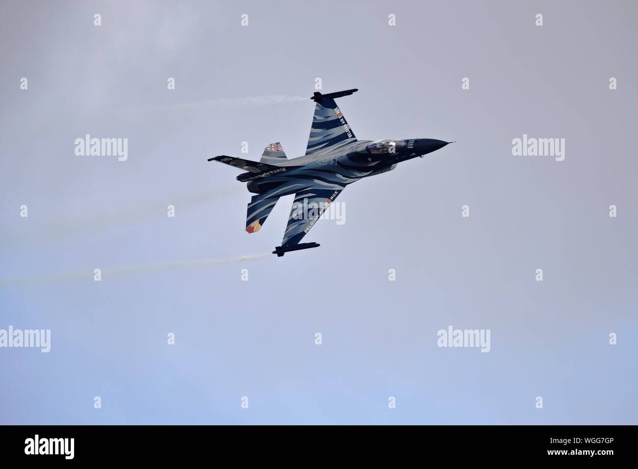 Belgian Air Force F-16 Fighting Falcon Falcon 'Dark' à la Royal International Air Tattoo 2019 Banque D'Images