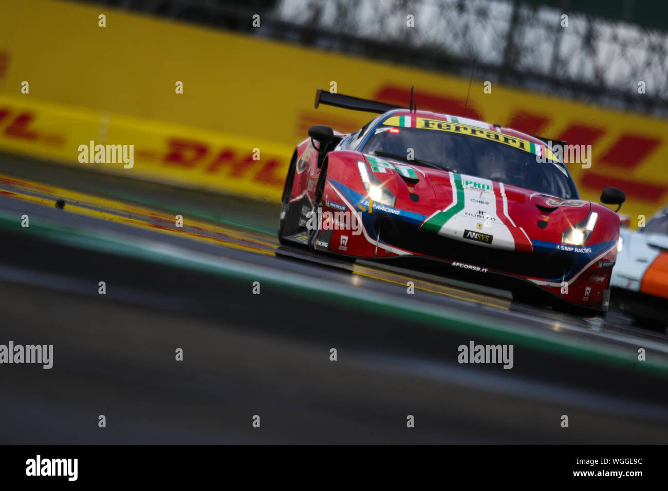 Silverstone, UK. 06Th Sep 2019. AF Corse Ferrari 488 GTE EVO conduit par James Calado & Alessandro Pier Guidi au cours de la FIA World Endurance Championship sur le circuit de Silverstone, Silverstone, en Angleterre, le 1 septembre 2019. Photo par Jurek Biegus. Credit : UK Sports Photos Ltd/Alamy Live News Banque D'Images