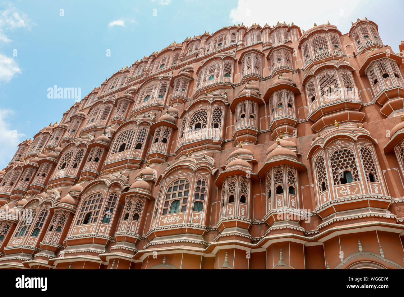Le palais des vents, le Hawa Mahal, ville rose de Jaipur, Rajasthan, Inde Banque D'Images