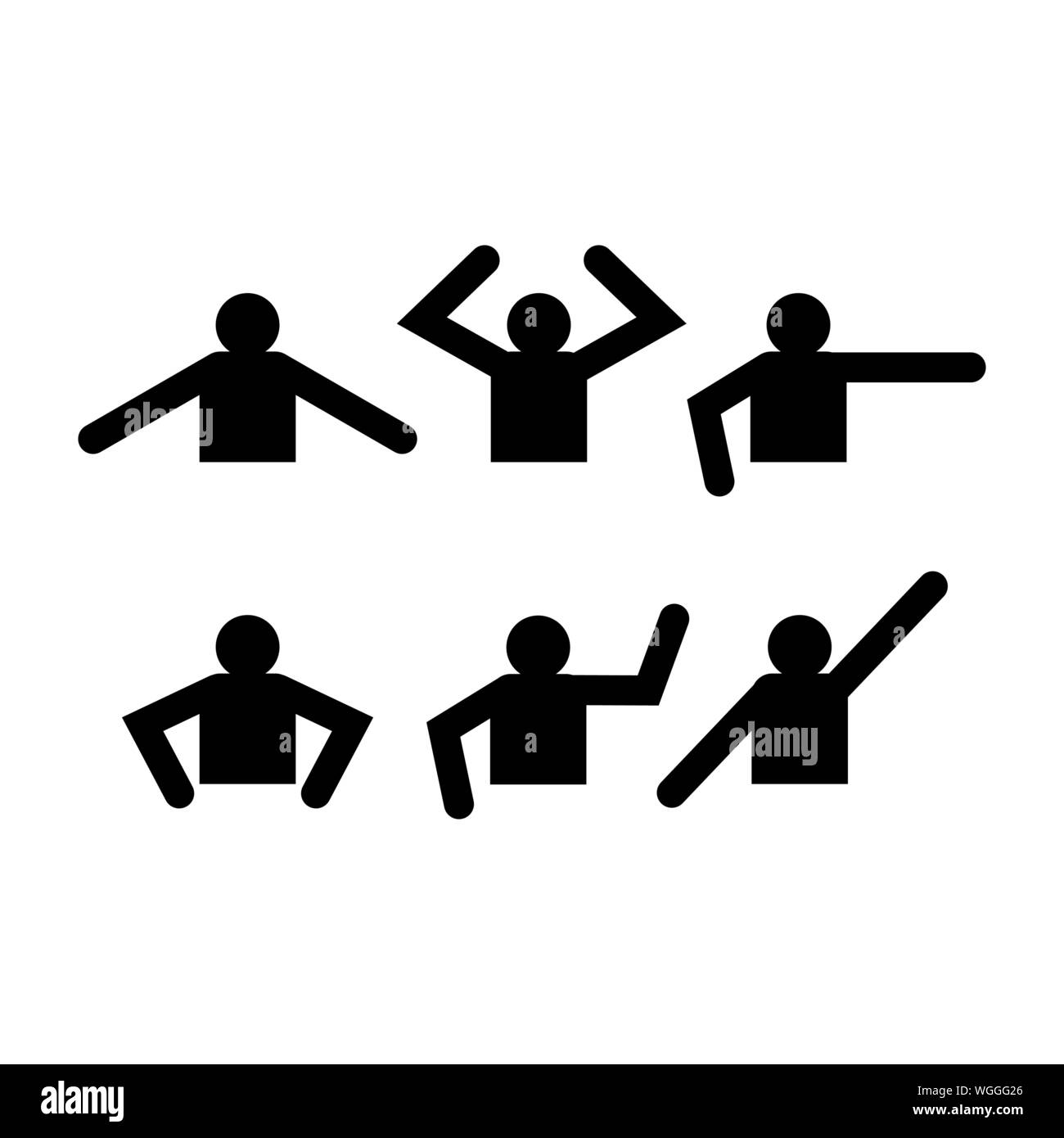 Les gens Silhouettes vecteur Icône design image. Les gens Icon Set dans un style plat isolé sur fond clair Illustration de Vecteur