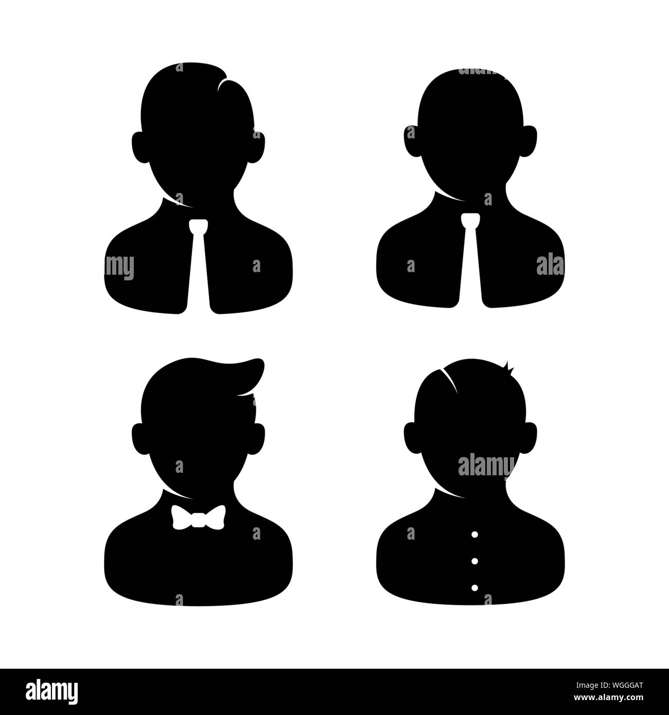 Les gens Silhouettes vecteur Icône design image. Les gens Icon Set dans un style plat isolé sur fond clair Illustration de Vecteur