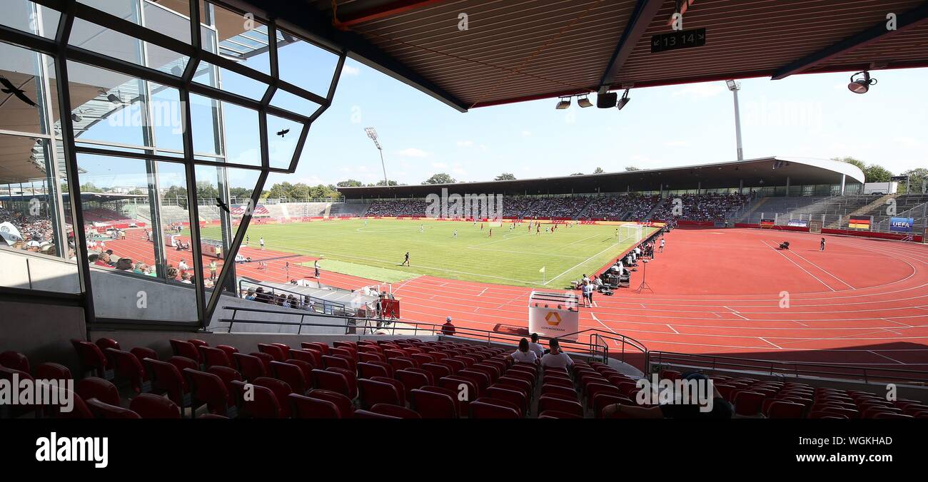 Kassel, Allemagne. Août 31, 2019. firo : 31.08.2019 Football, 2019/2020 Les femmes, mesdames. Em - qualification de l'équipe nationale, l'Allemagne - Monténégro : 10 0 sommaire, stade, KSV Hessen Kassel KAssel, stade | Conditions de crédit dans le monde entier : dpa/Alamy Live News Banque D'Images