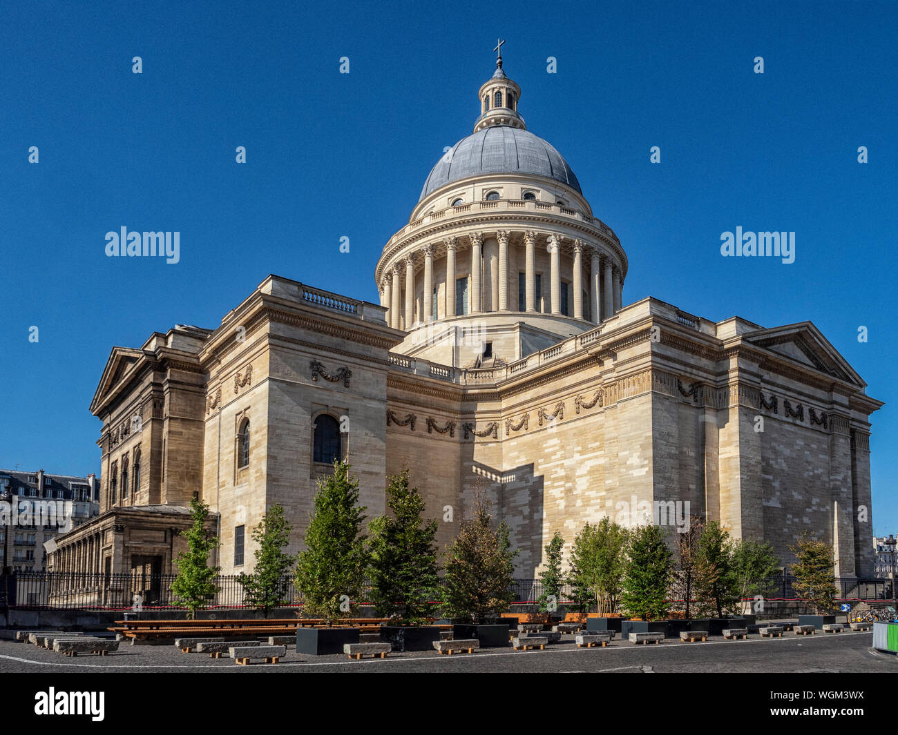 PARIS, FRANCE - 04 AOÛT 2018 : vue extérieure du Panthéon (architecte Jacques-Germain Soufflot) Banque D'Images