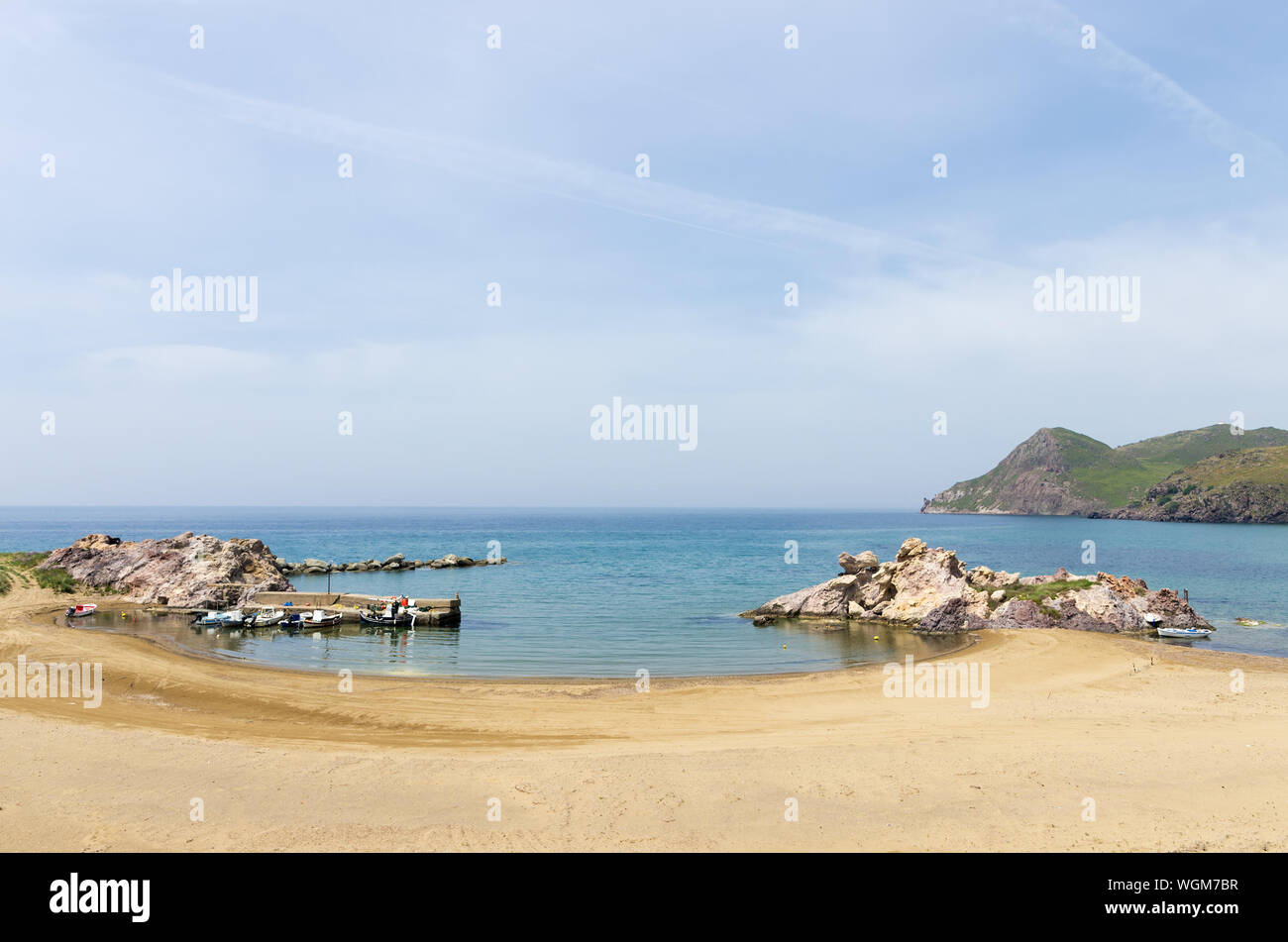 Paysage étonnant par la mer à Agios Ioannis, île de Lemnos, Grèce Banque D'Images