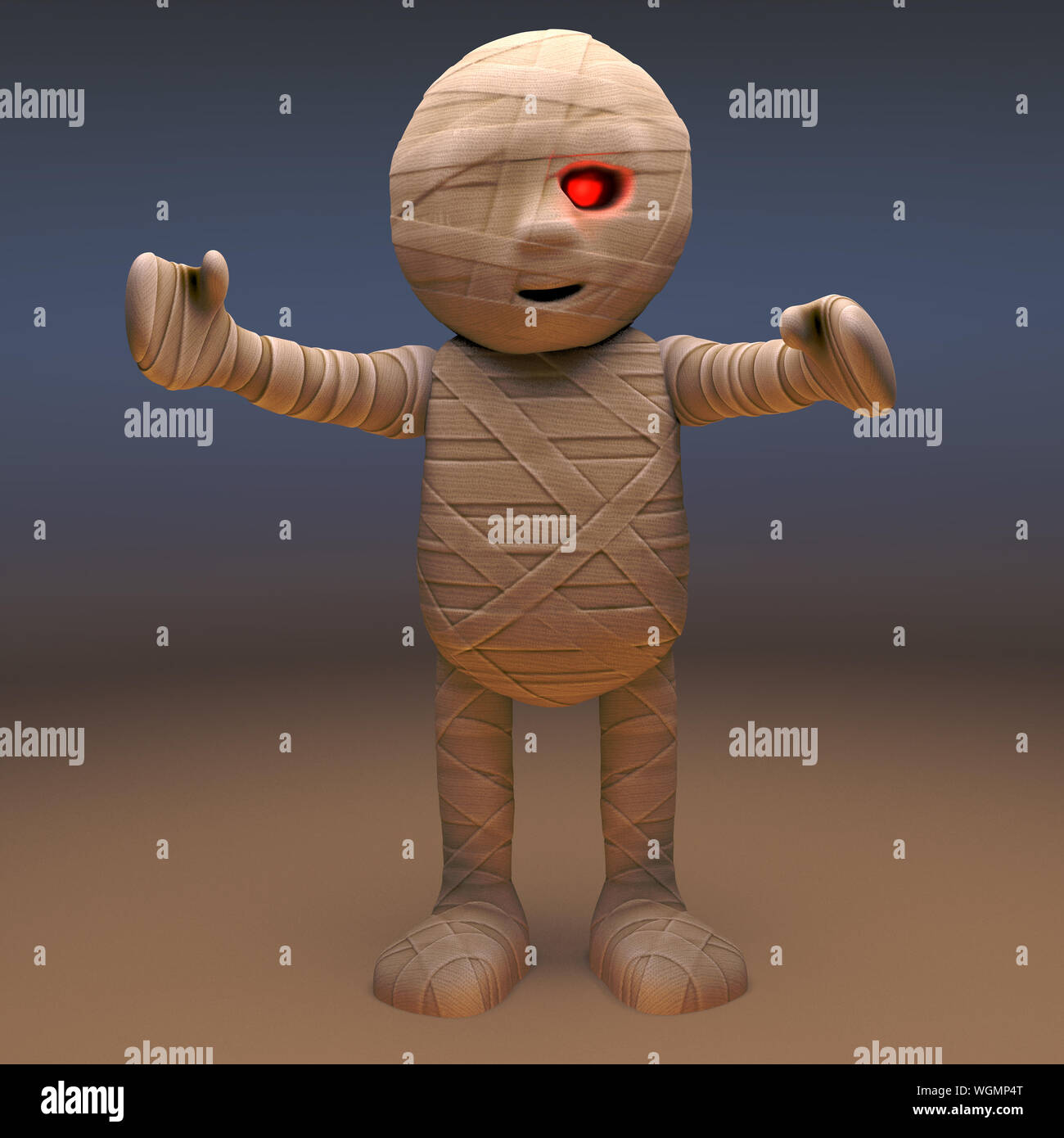 Momie égyptienne Scarey monster europeenne vers vous, illustration 3D render Banque D'Images