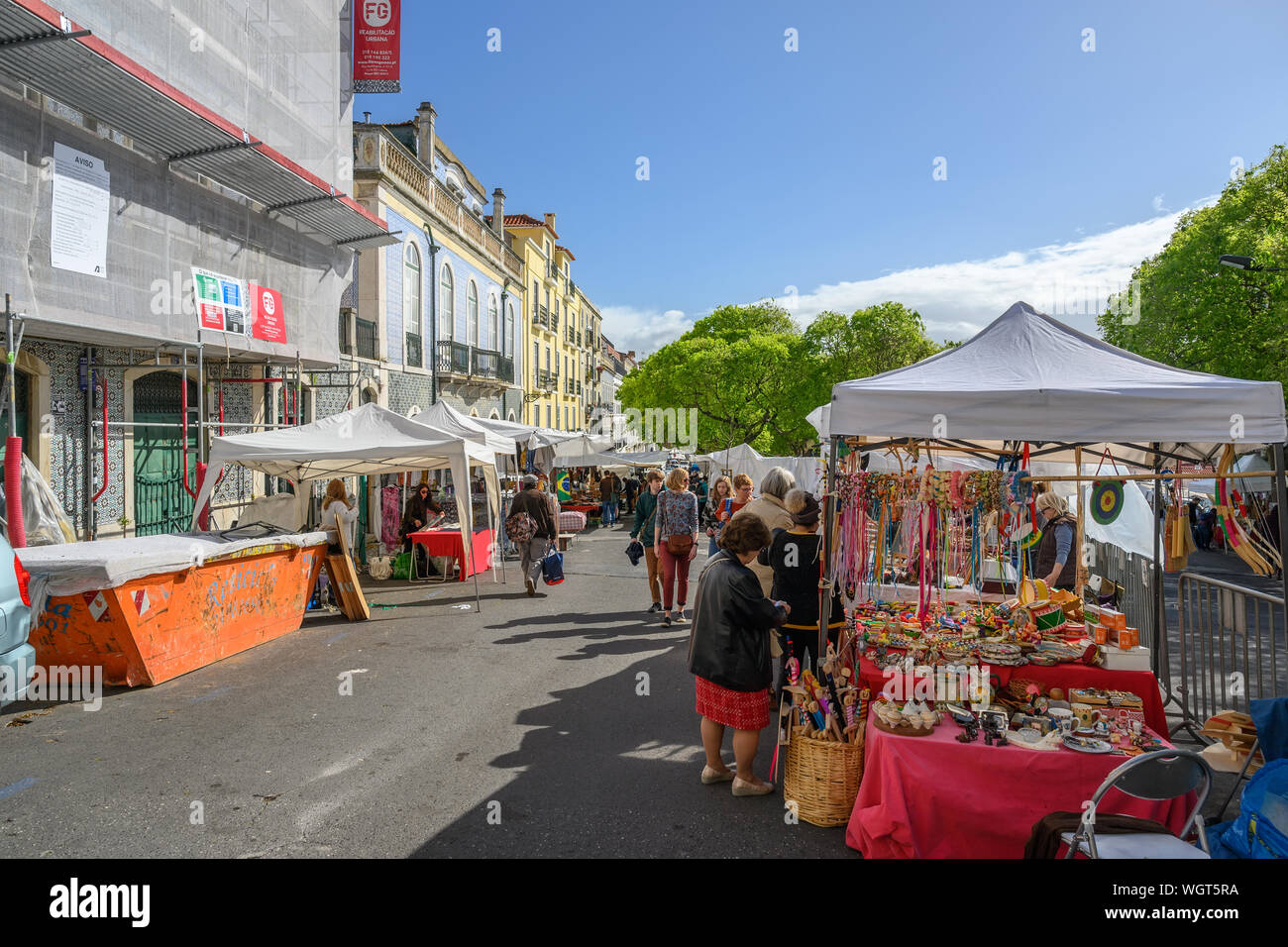 Lisbonne, Portugal - 9 avril 2019 : Portugal Lisbonne, ville au Marché de Santa Clara marché près de Panthéon de Lisbonne Banque D'Images