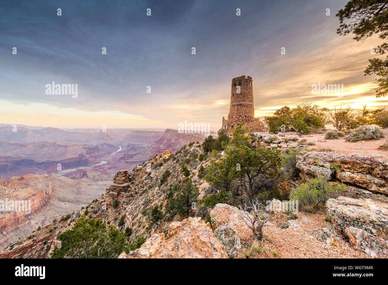 Desert View Watchtower au Grand Canyon, Arizona, USA. Banque D'Images