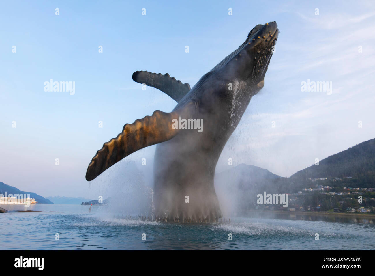 Statue de baleine, Juneau, Alaska. Banque D'Images