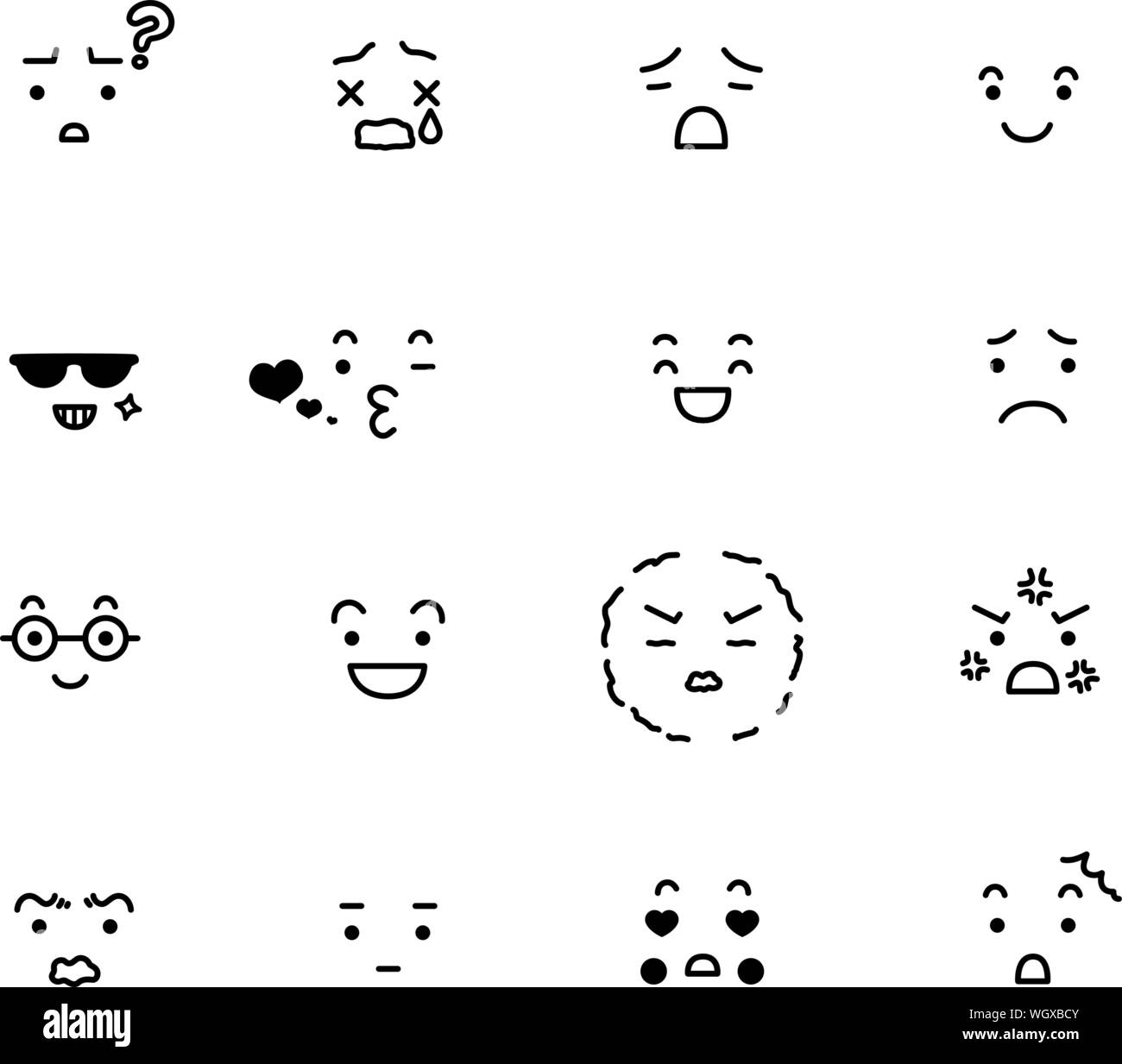 C'est une illustration du mouvement de l'émotion l'icône face Illustration de Vecteur