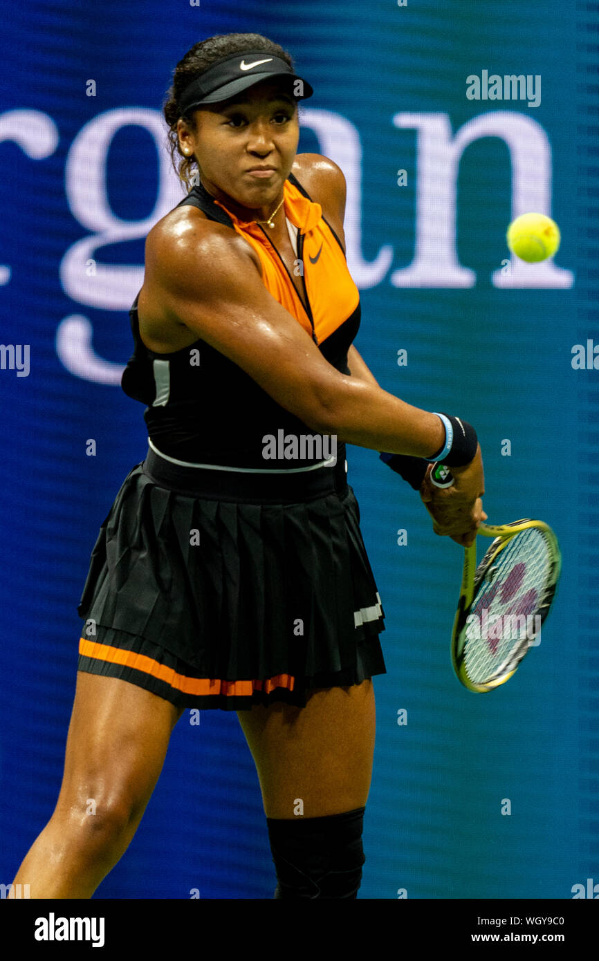 Le 1er septembre 2019, New York : Naomi de Osaka Japon concurrentes dans le troisième tour de l'US Open de Tennis 2019. Crédit : Paul J Sutton/PCN/AFLO/Alamy Live News Banque D'Images