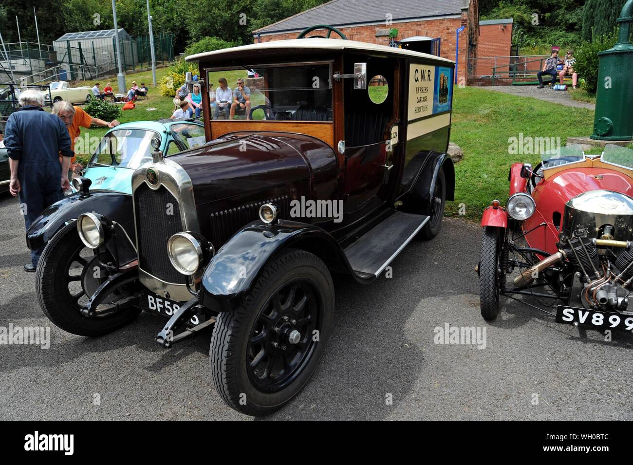 La Great Western Railway 1925 Crossley parcelle van à l'affiche au Musée Waterworks Hereford Hereford, journée portes ouvertes. 28 Juillet 2018 Banque D'Images