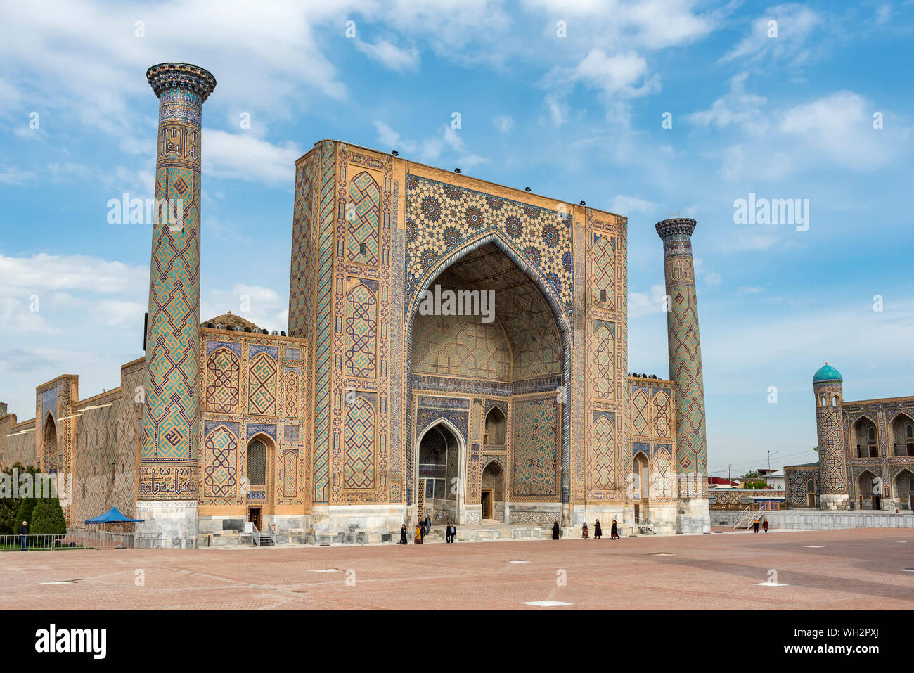 Ulugbek Madrasah Medressa (Ulugh Beg), la place du Registan, Samarkand, Ouzbékistan Banque D'Images