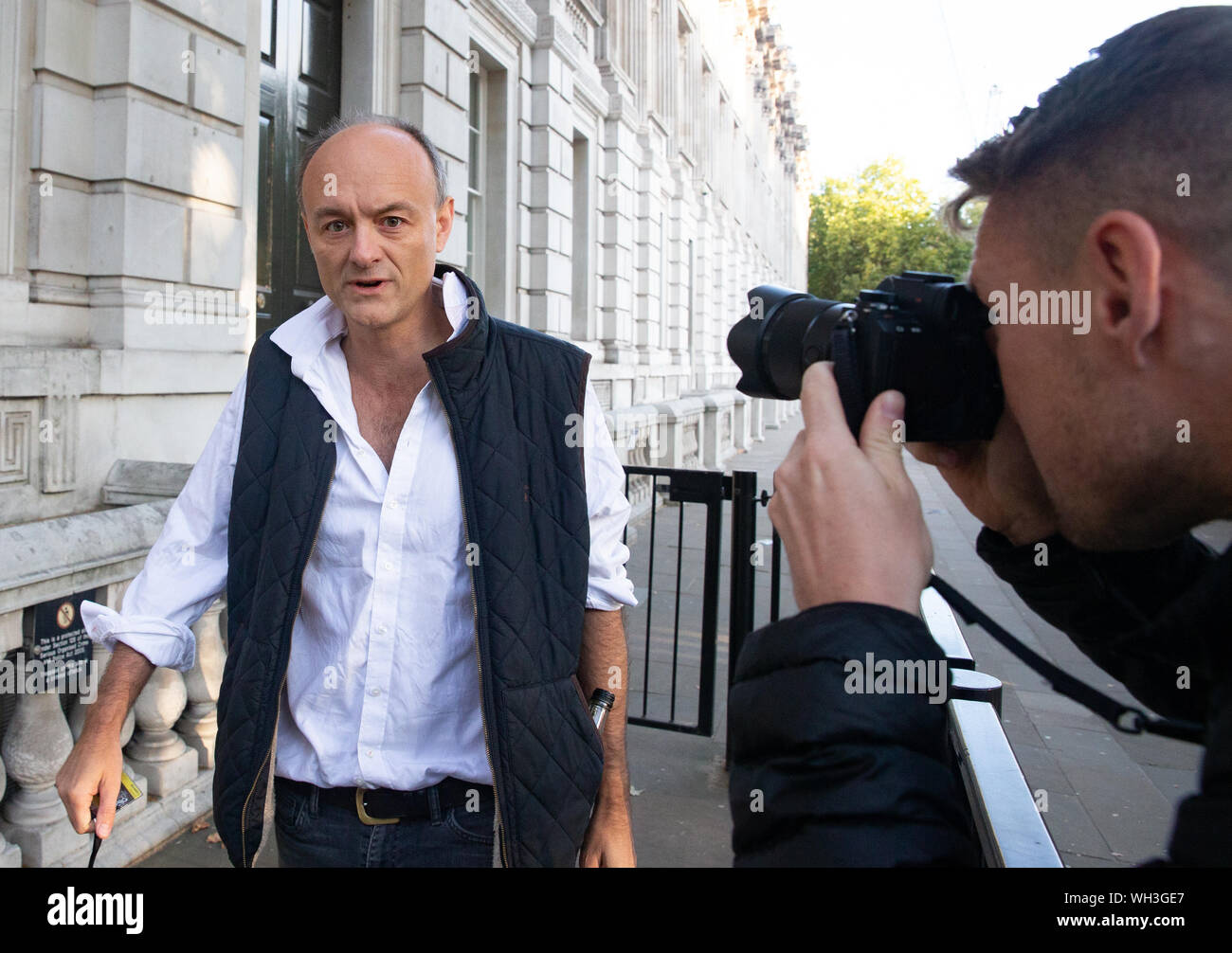 Westminster, London, UK. 09Th Sep 2019. Boris Johnson, stratège politique et conseiller spécial auprès du gouvernement, Dominic Cummings arrive à Downing Street. Credit : Tommy Londres/Alamy Live News Banque D'Images