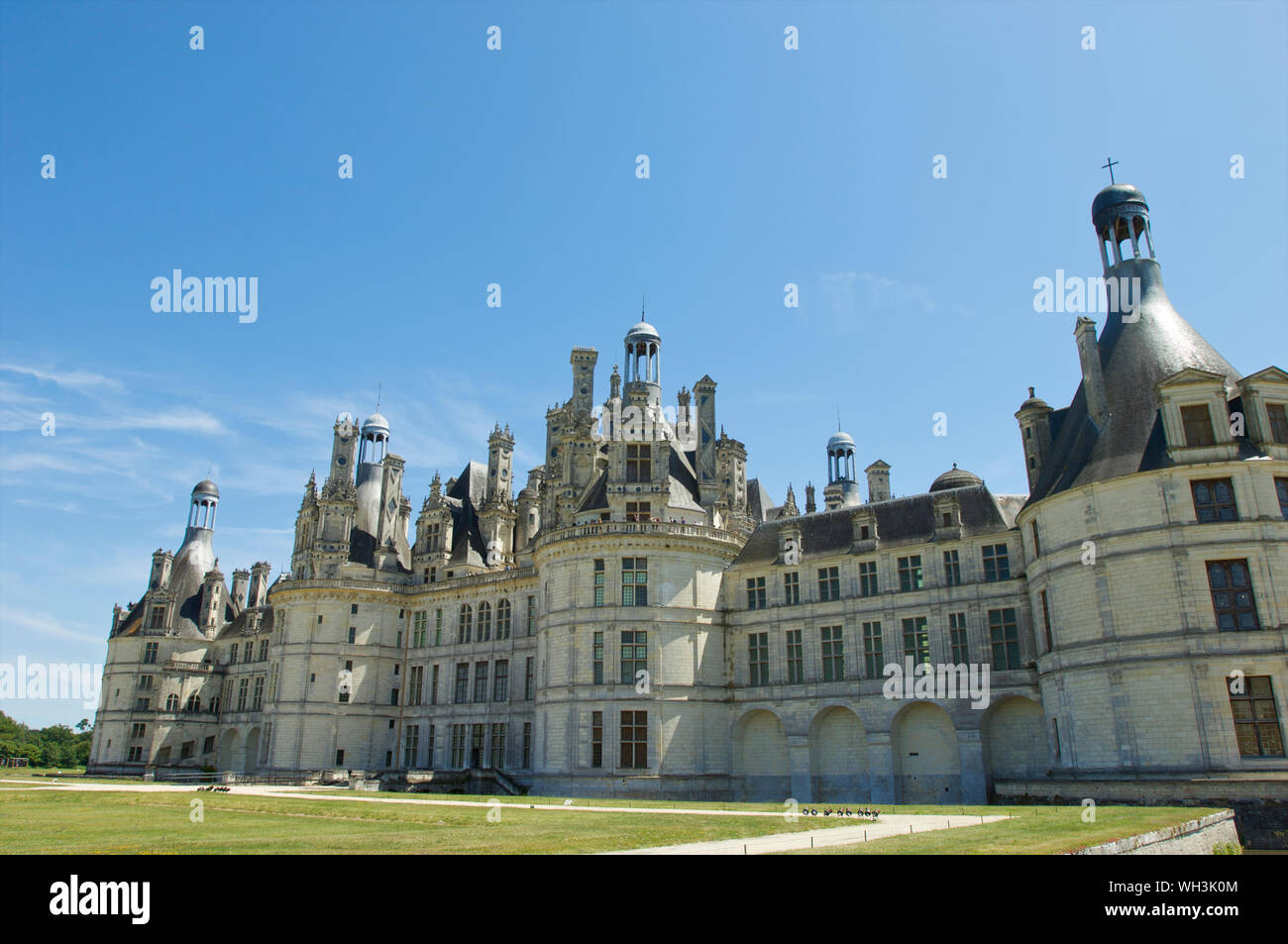 L'arrière du château de Chambord à Blois dans la vallée de la Loire, France Banque D'Images