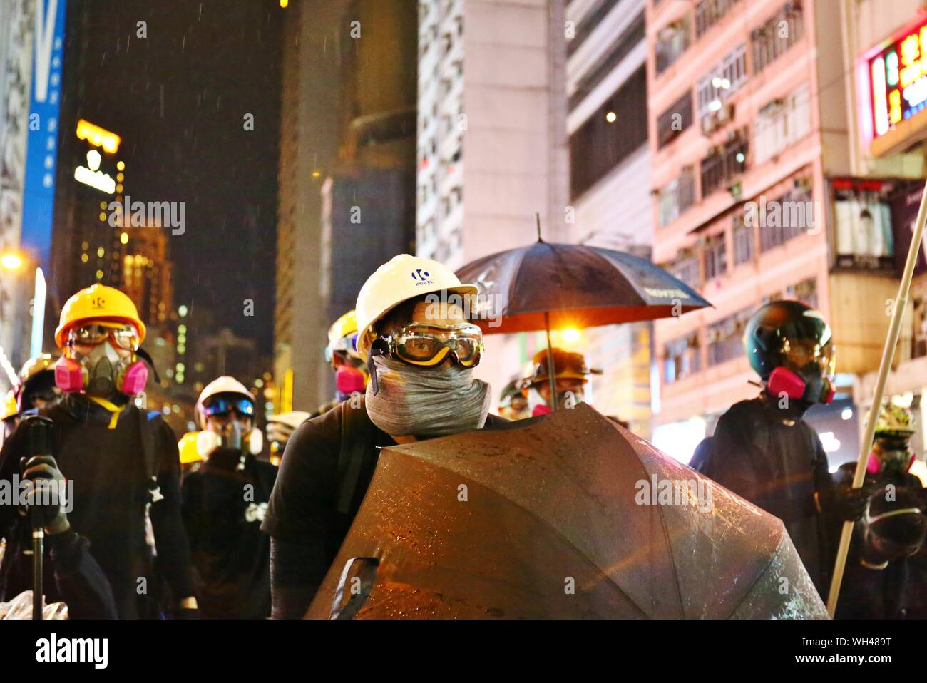 Hong Kong, Chine. Août 31, 2019. Des émeutes s'intensifie dans différents districts après la manifestation pacifique non autorisée. Ici les manifestants sont vus à Causeway. Banque D'Images