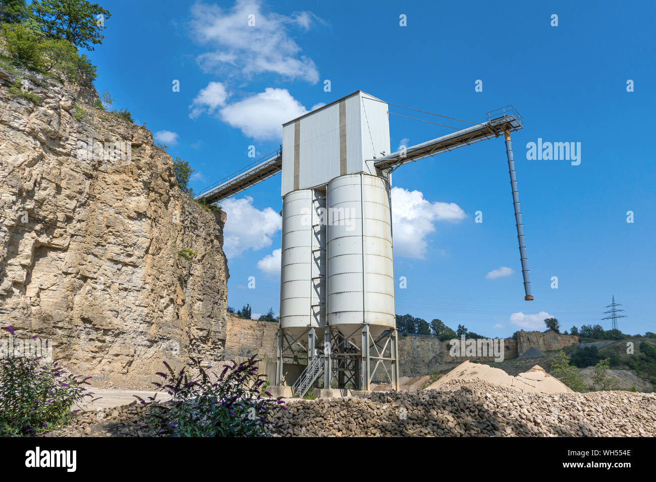 Les installations industrielles d'une usine de gravier Banque D'Images