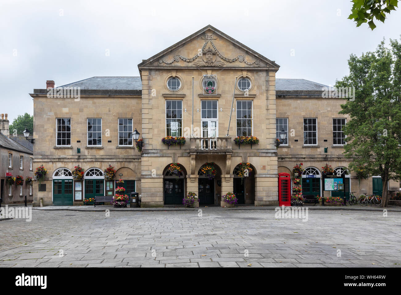 La mairie, la place du marché, la ville de Wells, Somerset, Angleterre, ROYAUME-UNI Banque D'Images