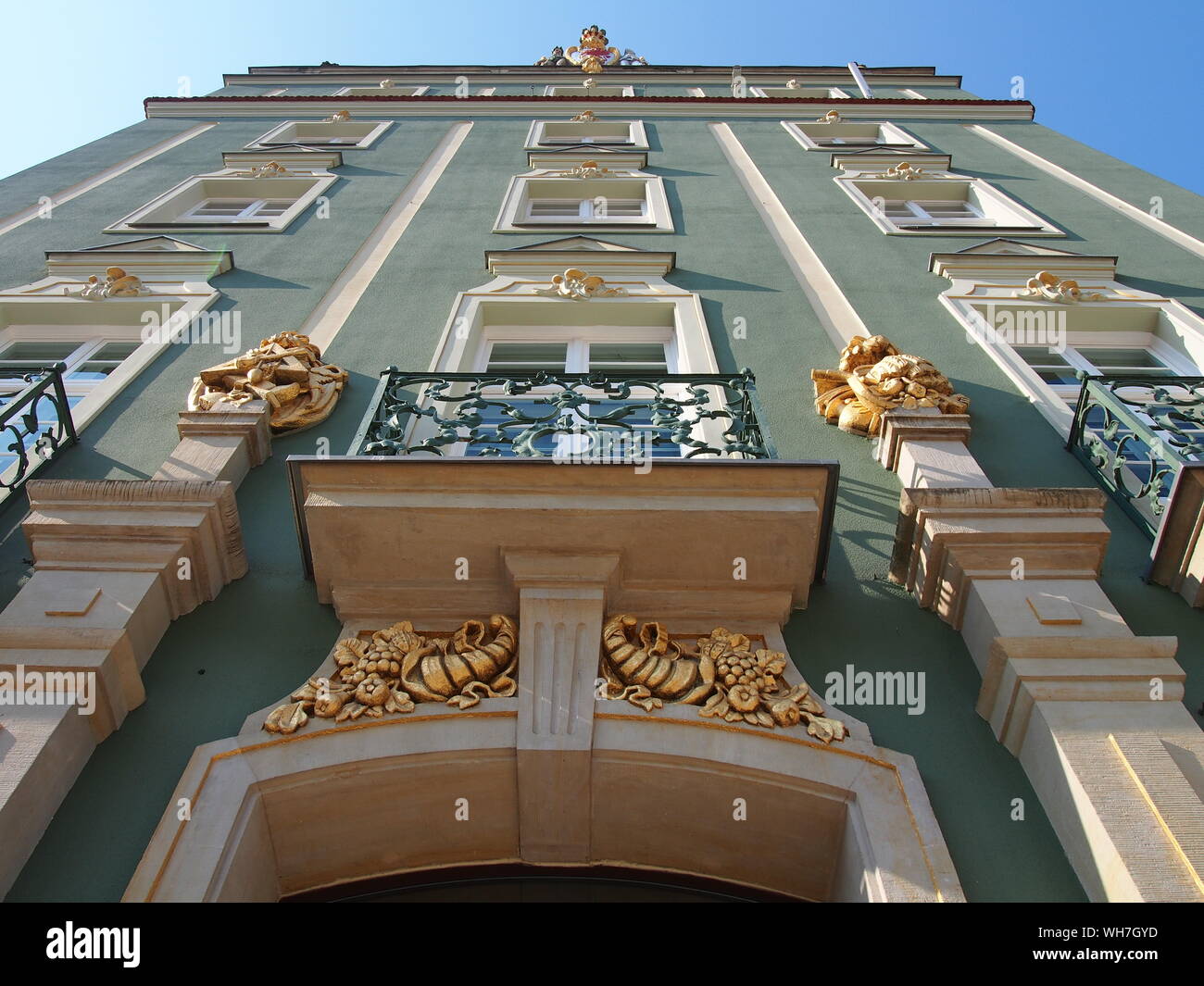 Architecture classique à Szczecin Pologne: Architecture décorative - Bureau du gouvernement de Szczwecin Banque D'Images