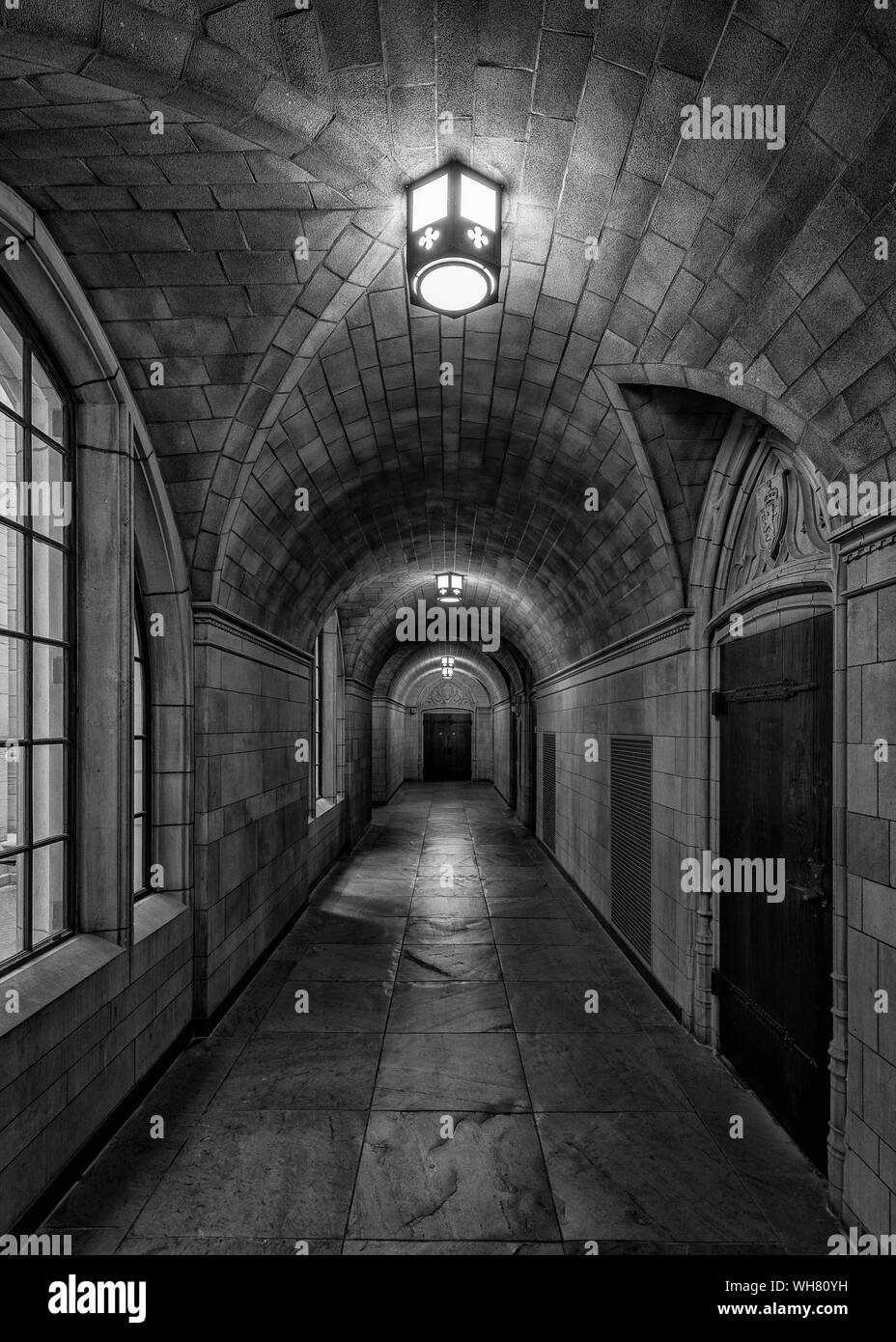 L'intérieur du corridor de la cathédrale de l'apprentissage sur le campus de l'Université de Pittsburgh de Pittsburgh, Pennsylvanie Banque D'Images