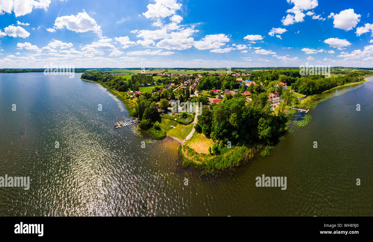 L'Allemagne, de Mecklembourg-Poméranie occidentale, Mecklenburg Lake District, vue aérienne de Torgelow am See, lac Torgelow Banque D'Images
