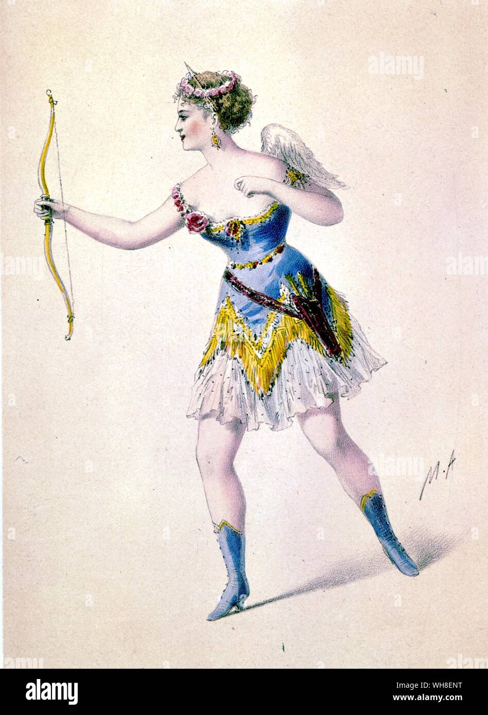 Cora Pearl comme elle apparaît dans le rôle de Cupidon dans Orphée aux Enfers d'Offenbach (Orphée aux Enfers). Les costumes des théâtres (Costumes des théâtres) 1860. . Jacques Offenbach (1819-1880) était un compositeur français, et le violoncelliste. Il a été l'un des initiateurs de l'opérette, un précurseur de la comédie musicale moderne. Banque D'Images