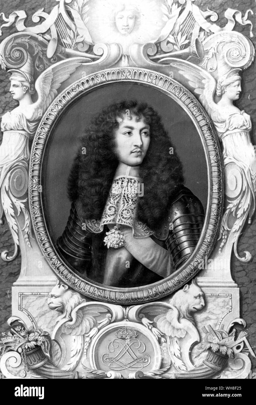 Louis XIV, roi de France, le Roi Soleil, (1638-1715), qui régna de 1643-1715. Portrait par Robert Nic. Son règne en France a été la plus longue de l'histoire européenne et a coïncidé avec l'apogée de la monarchie Française. Banque D'Images