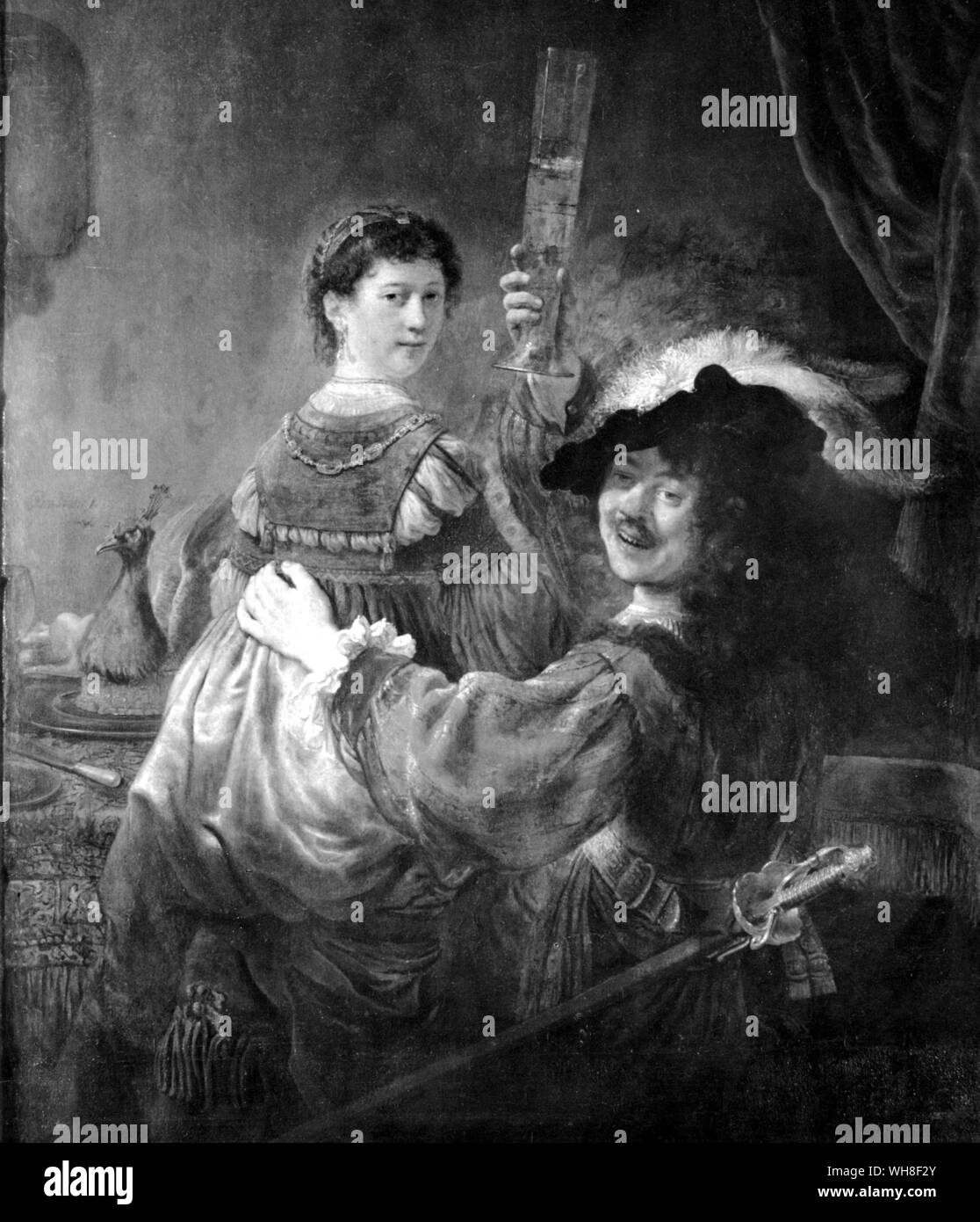 L'artiste avec Saskia Rembrandt. Vlieger, (1606-69), peintre et graveur néerlandais. Banque D'Images