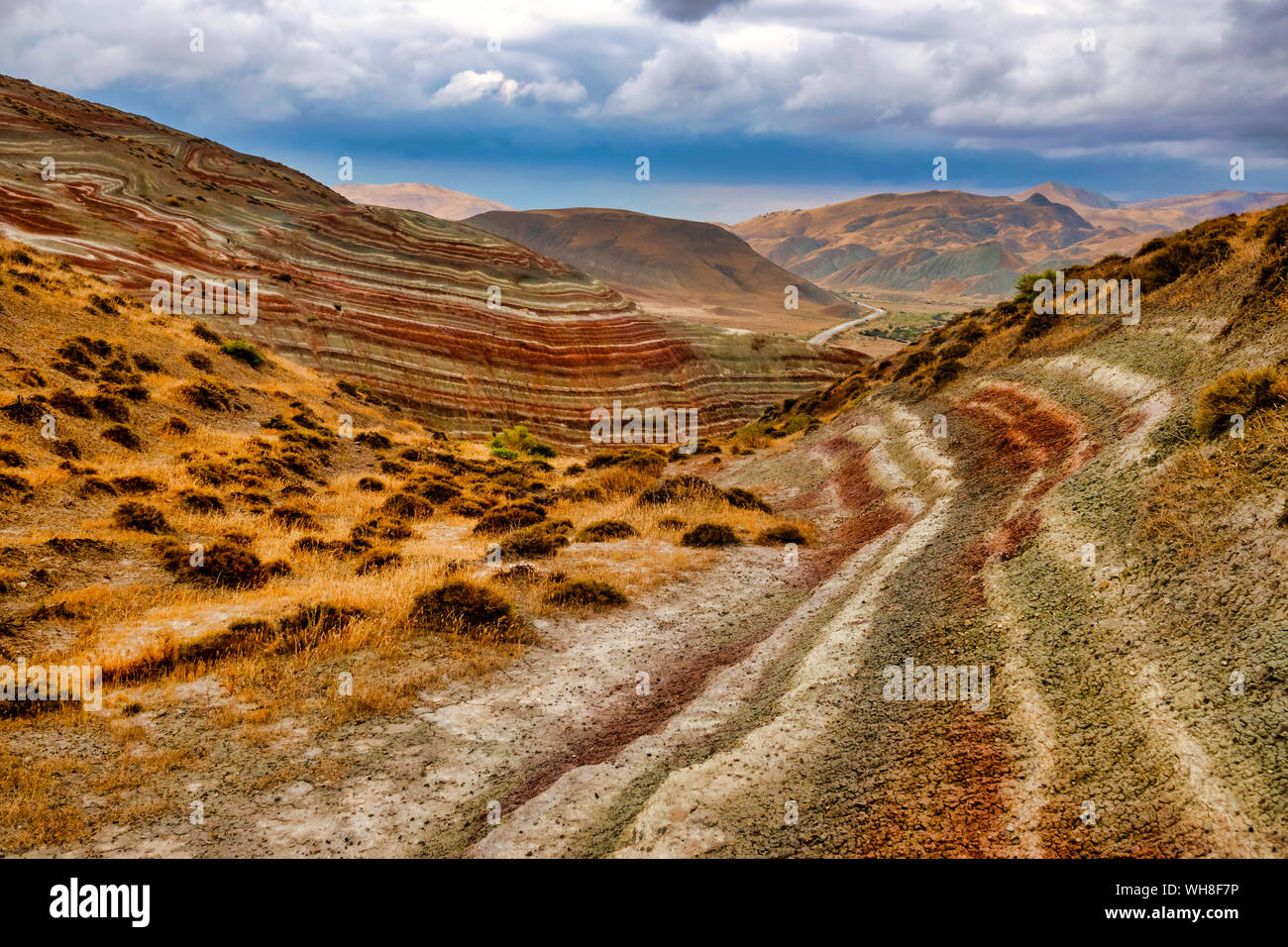 Montagnes de canne, Khizi District, l'Azerbaïdjan. Banque D'Images