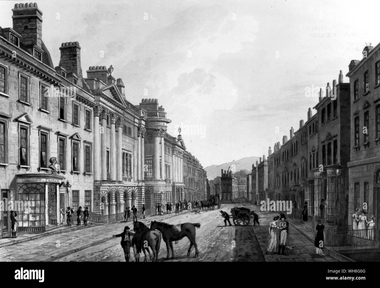 Milsom Street, Bath, 1806. Un Portrait de Jane Austen David Cecil. Banque D'Images