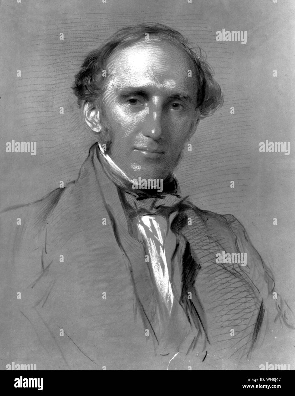 Alvey Erasmus Darwin (1804-1881), frère aîné de Charles Darwin. Sketch par George Richmond (1809 -1896). "Il était extrêmement agréable et son humour souvent m'a rappelé que, dans les lettres et les œuvres de Charles Lamb." (citation). Darwin et le Beagle par Alan Moorhead, page 246. Banque D'Images