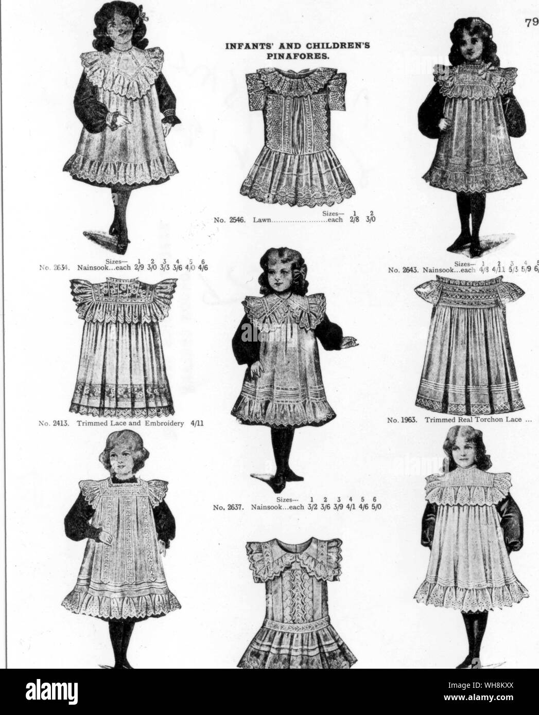 Vêtements Enfants bébés Pinafore de magasin Army & Navy 1907 Catalogue Banque D'Images