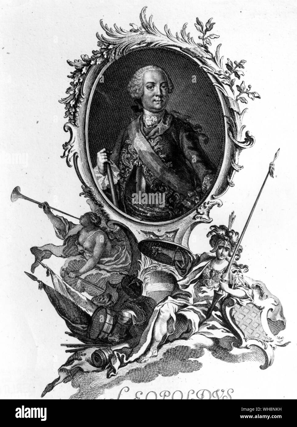 Le Maréchal von Daun. Gravure de J. I. Martin van Meytens après Nilson Banque D'Images