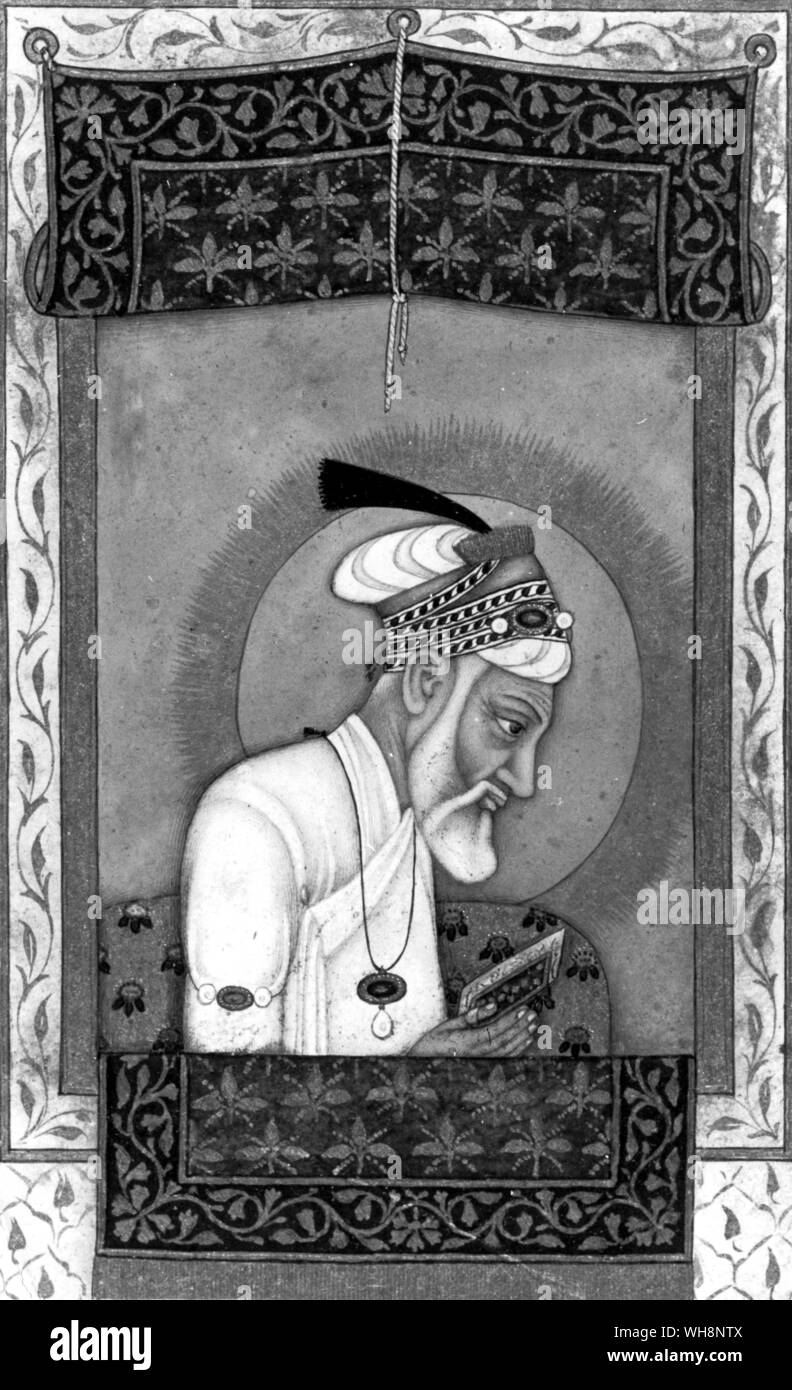 Aurangzeb dans sa vieillesse, la lecture du Coran : xviiie siècle Banque D'Images