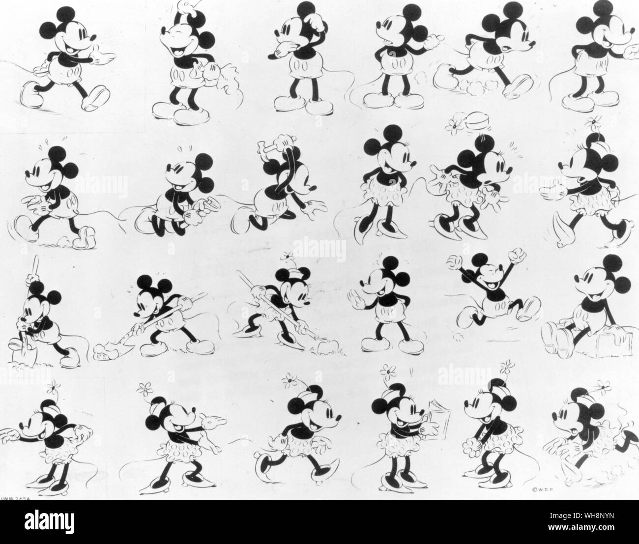 Minnie mickey mouse Banque d images noir et blanc Alamy