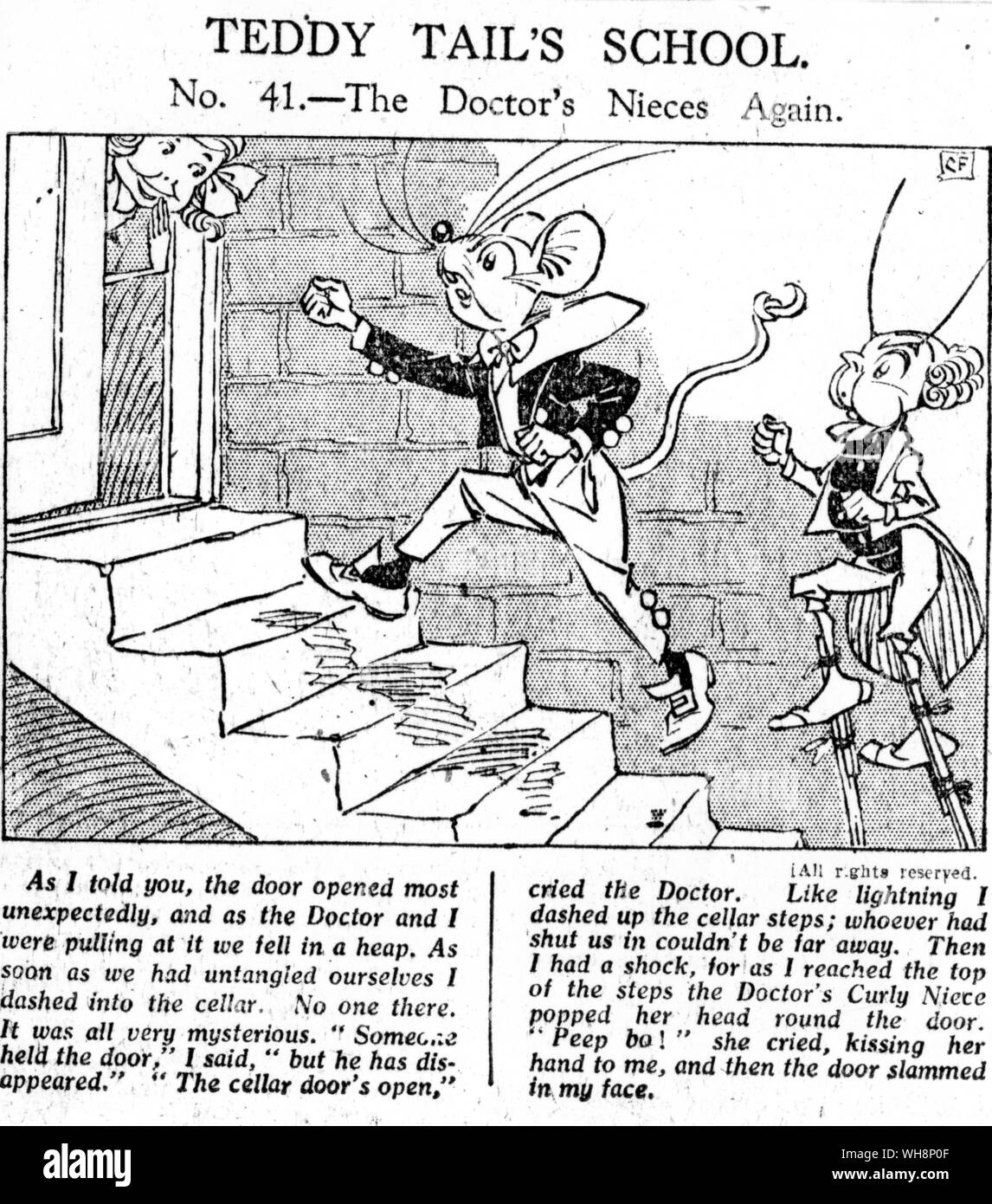 Daily Mail 18 novembre 1924 page 15 l'école de dessin animé Teddy Queue Non 41 Le médecin, nièces de plus Banque D'Images