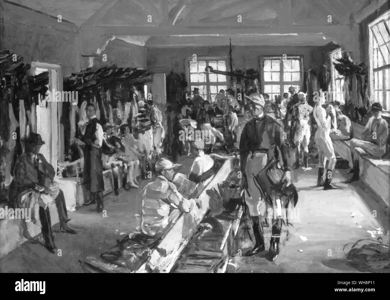 Le vestiaire des jockeys en 1923 Ascot Banque D'Images