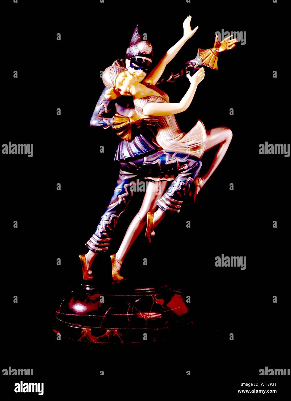 Arlequin et Colombine sculpture Art déco par le Professeur Otto Poertzel Banque D'Images