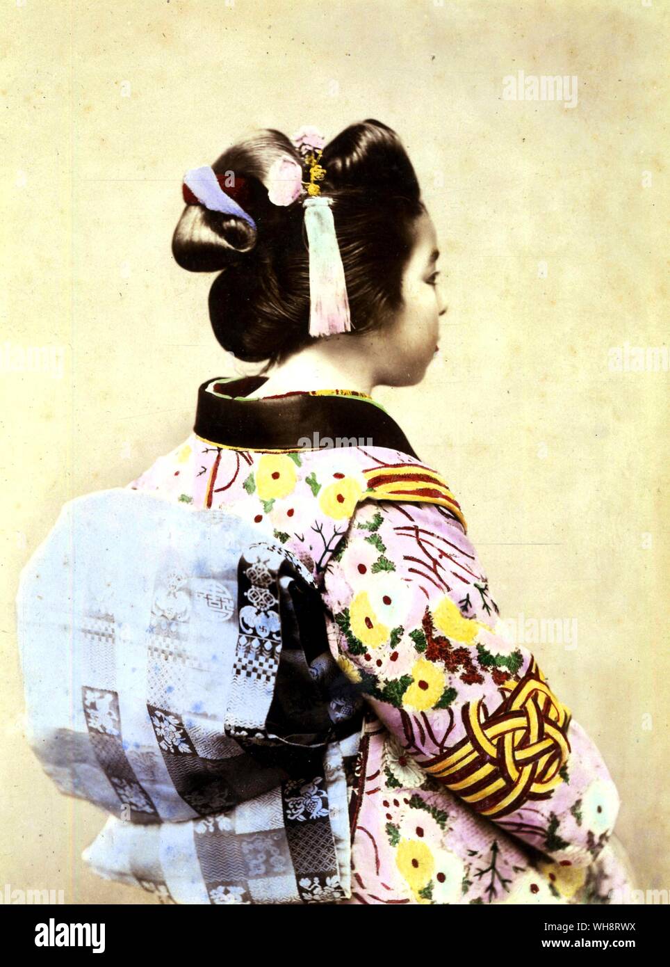 Une japonaise en costume traditionnel. 1900. Banque D'Images