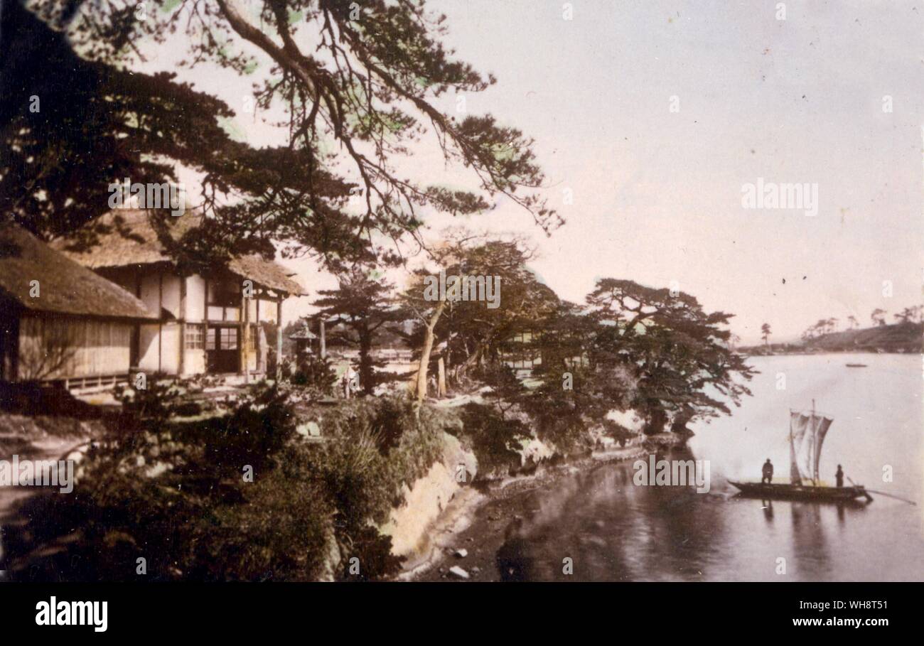 Maisons sur la rivière. 1898 Banque D'Images