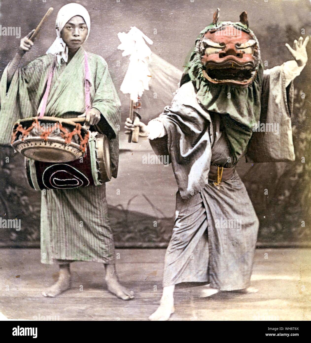 Diable japonais danseurs. 1899. Banque D'Images