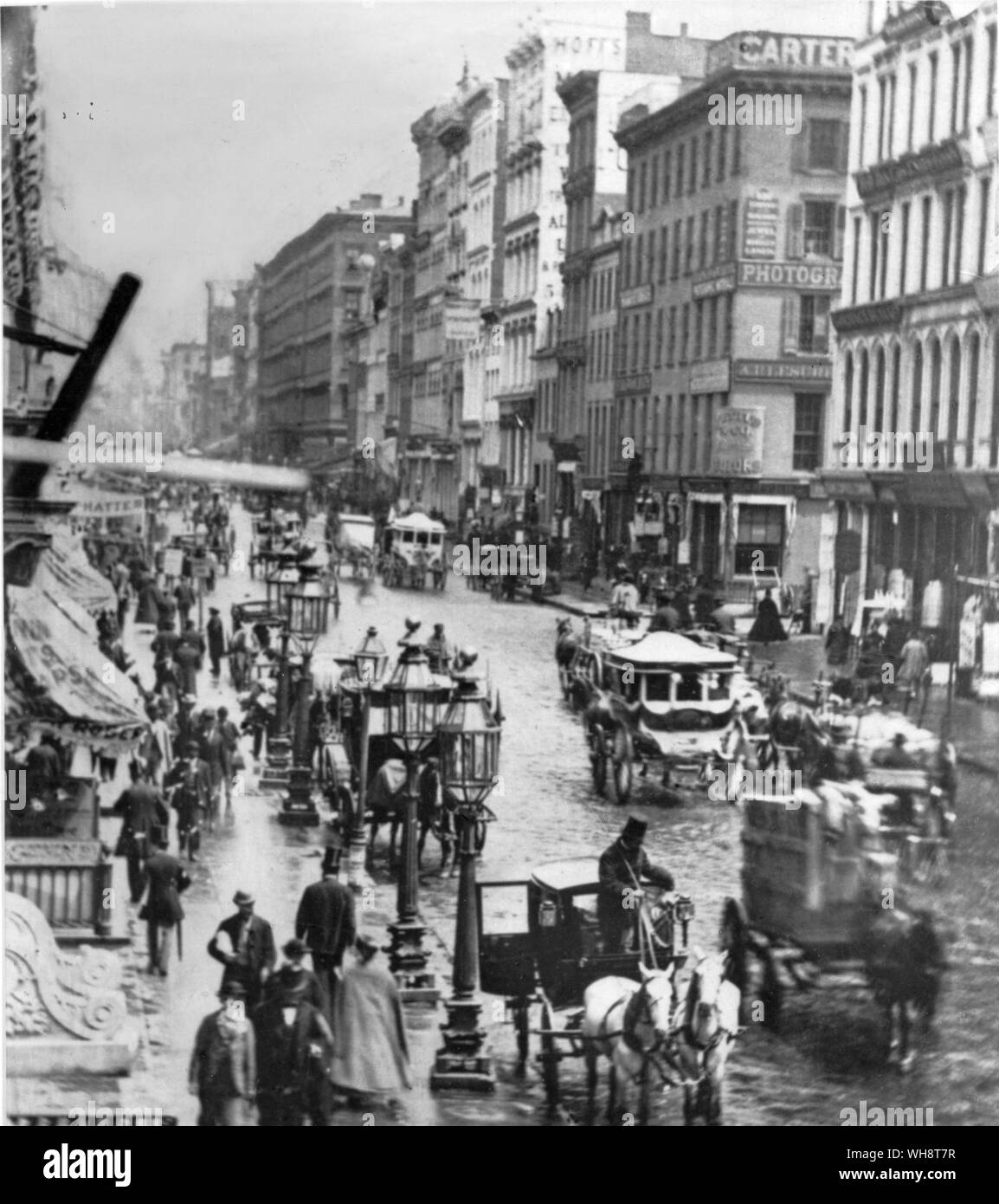 Broadway en direction nord depuis près de Spring Street photographie par Mathew Brady 1867 New York Banque D'Images