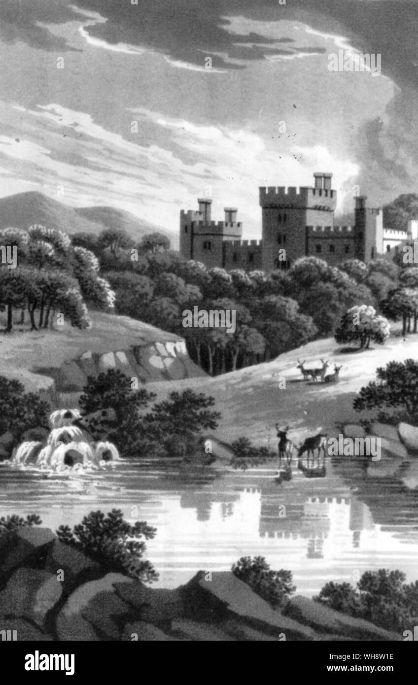 Fragments sur la théorie et la pratique de l'architecture de paysage 1816 Château gothique Banque D'Images