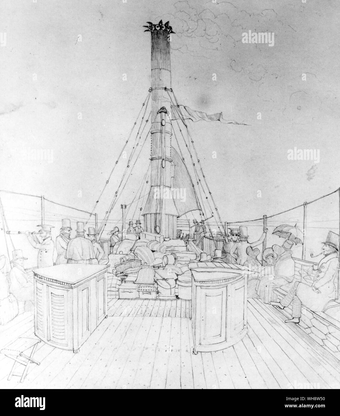 Un dessin de Félix Mendelssohn Steamboat Banque D'Images